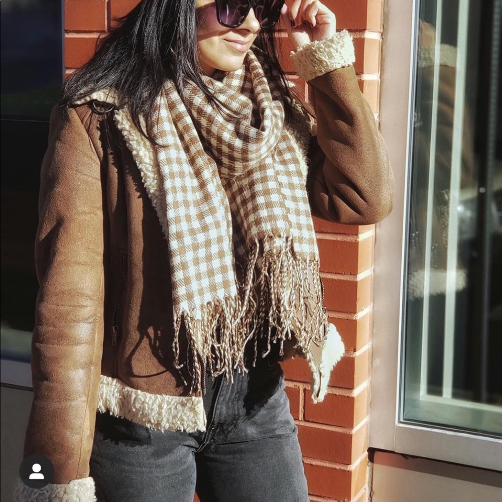 Suede Sherpa Aviator Coat